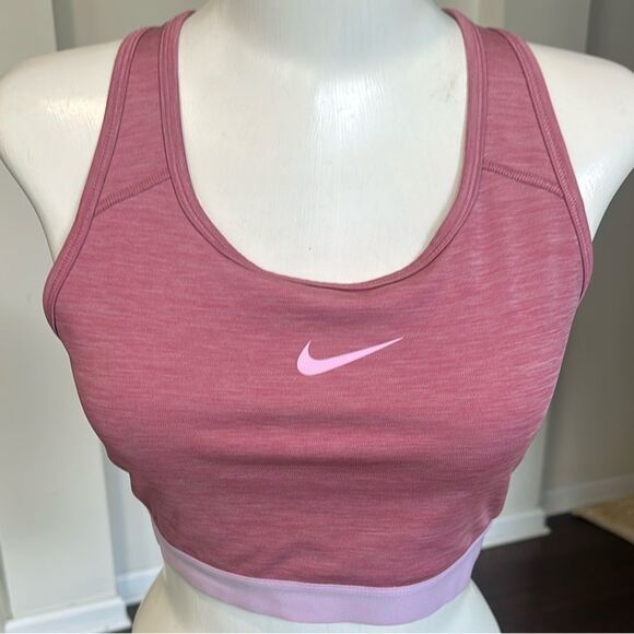 Nike Swoosh Logo Racerback Desert Berry Sports Bra L - Picture 1 of 5